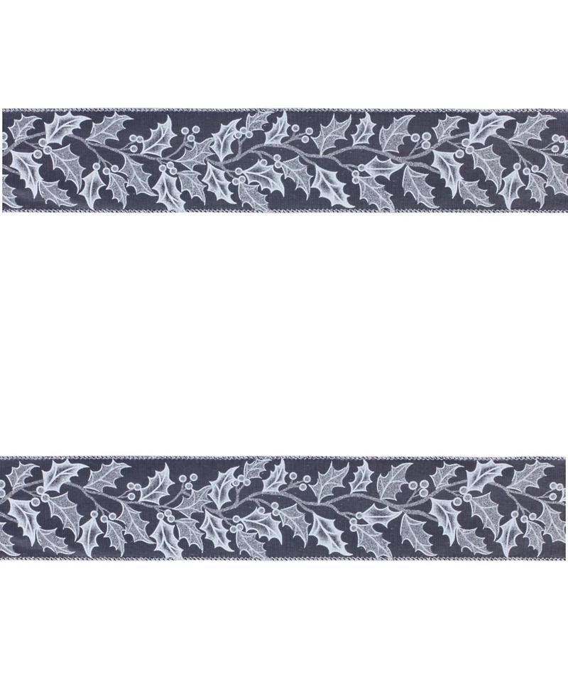 Slickblue Wired Polyester Holiday Ribbon (Set of 2) For Decor, Blue