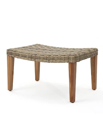 Streamdale Furniture Cozy Transitional Wicker Ottoman for Outdoor Spaces