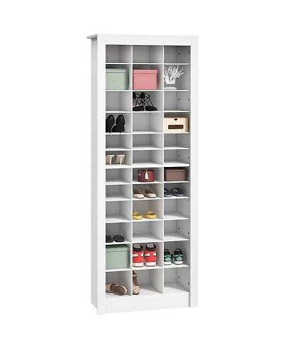 Homcom Shoe Cabinet with 3 Height Types for 36 Pairs of Shoes, White
