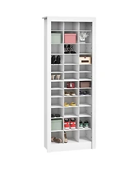 Homcom Shoe Cabinet with 3 Height Types for 36 Pairs of Shoes, White