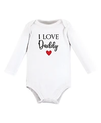 Hudson Baby Girls Cotton Long-Sleeve Bodysuits 5-Pack