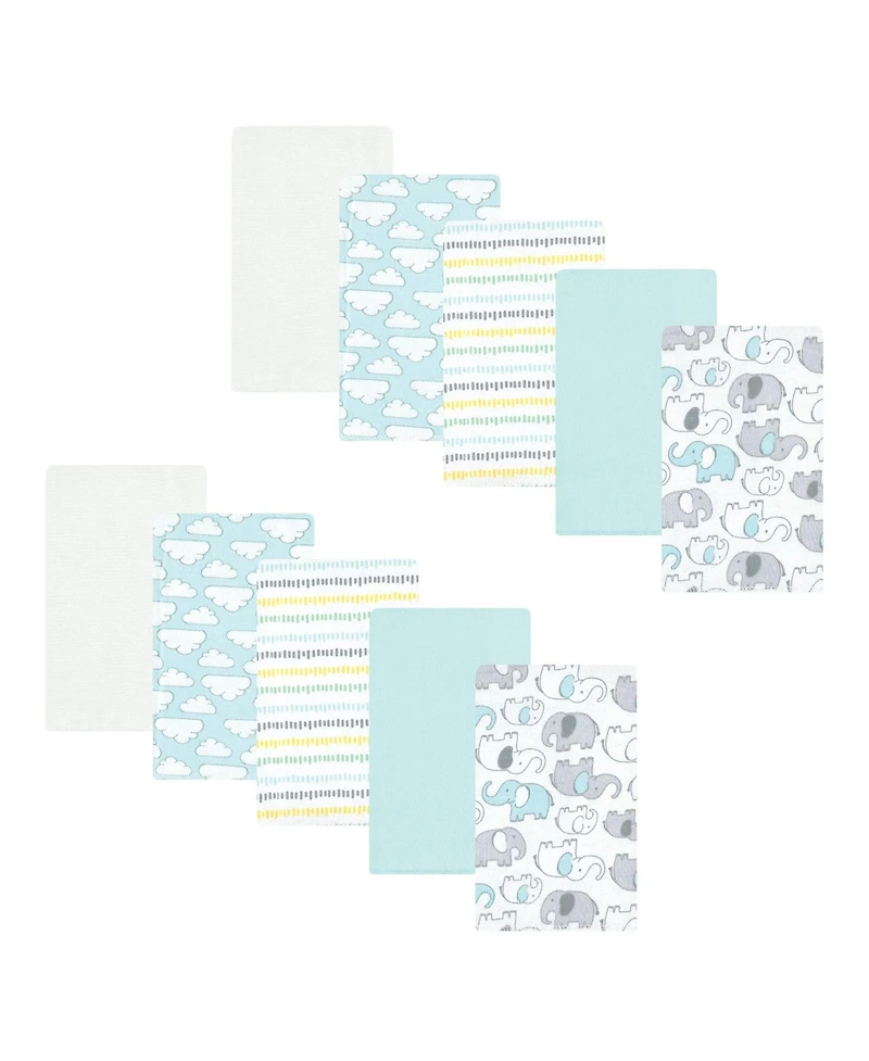 Hudson Baby Cotton Flannel Burp Cloths, 10-Pack, One Size