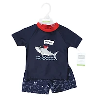 Hudson Baby Boys Swim Rashguard Set, Lobster