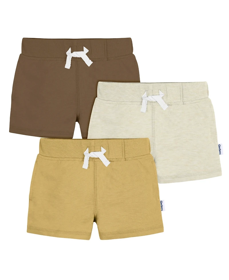 Gerber Toddler Boys Knit Shorts, 3-Pack