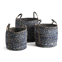 Denim Round Baskets Set of 3