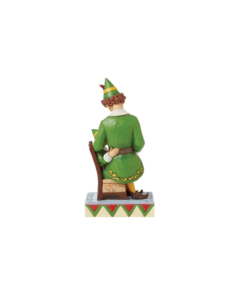 Jim Shore Buddy The Elf Sitting on Papa Elf Figurine