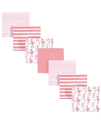 Hudson Baby Infant Girl Cotton Flannel Receiving Blankets Bundle Set, Lemons Flamingos 14-Pack, One Size
