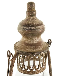 Rosemary Lane 17" Metal Distressed Antique Style Lantern Accent Lamp