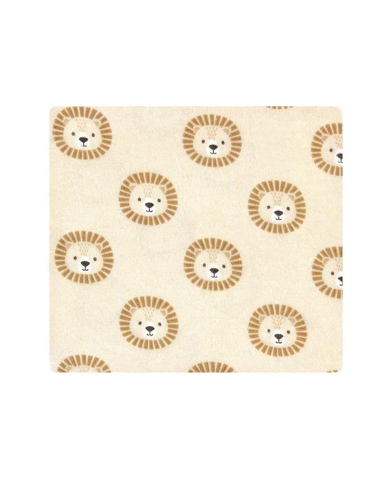 Hudson Baby Unisex Four-Pack Flannel Infant Receiving Blanket Cotton/Poly Blend
