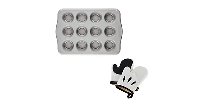 Farberware Disney Steel Muffin Pan & Disney Home Oven Mitts Set, 3 Piece