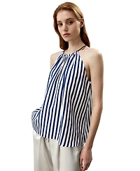 Silk Twill Halter Neck Top for Women