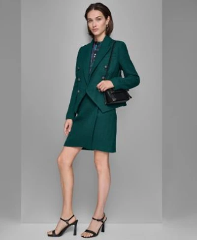 Karl Lagerfeld Paris Womens Tweed Blazer Sleeveless Blouse Tweed Mini Skirt