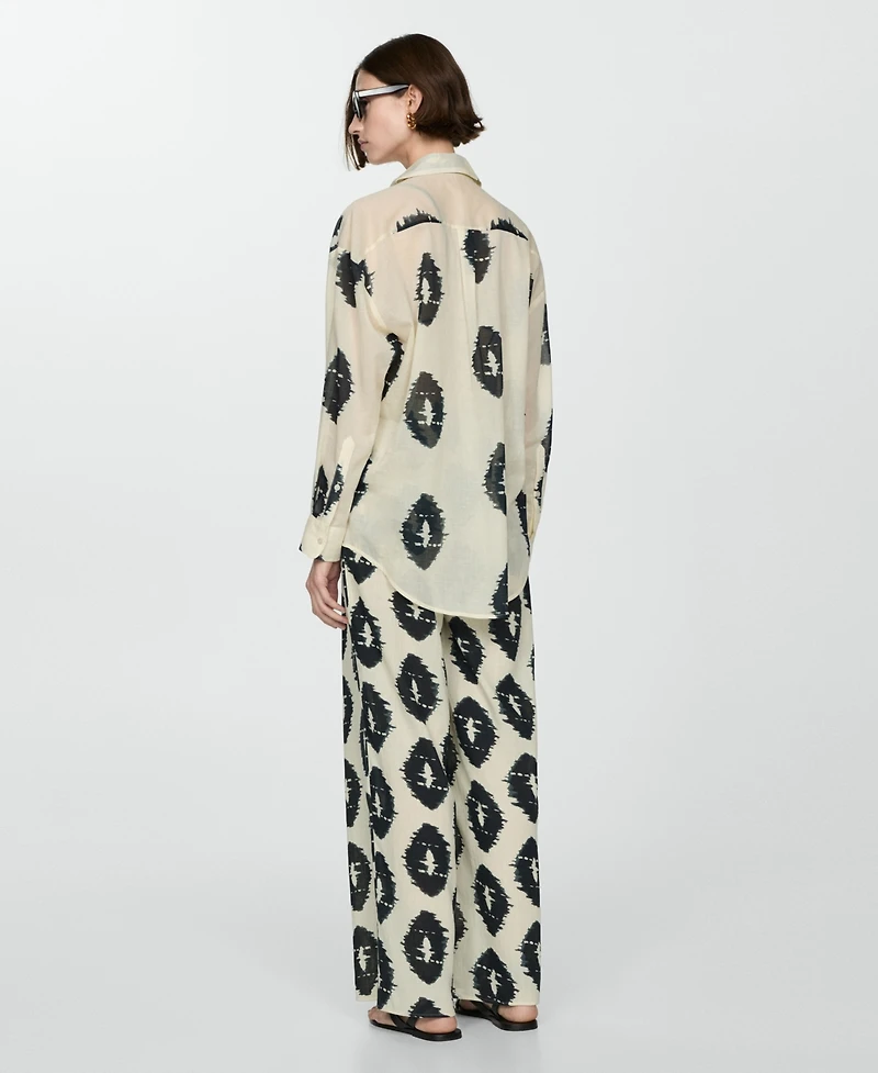 Mango Women's Wideleg Printed Trousers