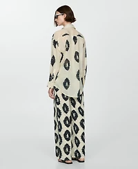 Mango Women's Wideleg Printed Trousers