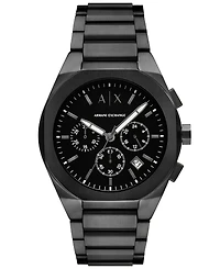 A|X Armani Exchange Men's Sync Quartz Chronograph Black Stainless Steel Watch 42MM