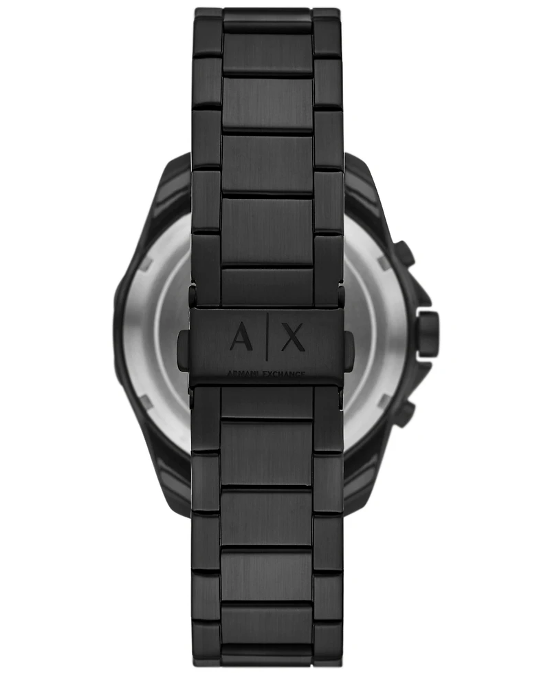 A|X Armani Exchange Men's Quartz Chronograph Black Stainless Steel Watch 44MM