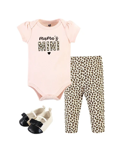 Hudson Baby Girls Cotton Comfort 3Pk Bodysuit, Pants