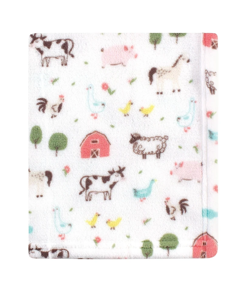 Hudson Baby Infant Girl Silky Plush Blanket, Blossoms