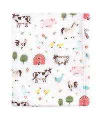 Hudson Baby Infant Girl Silky Plush Blanket, Blossoms