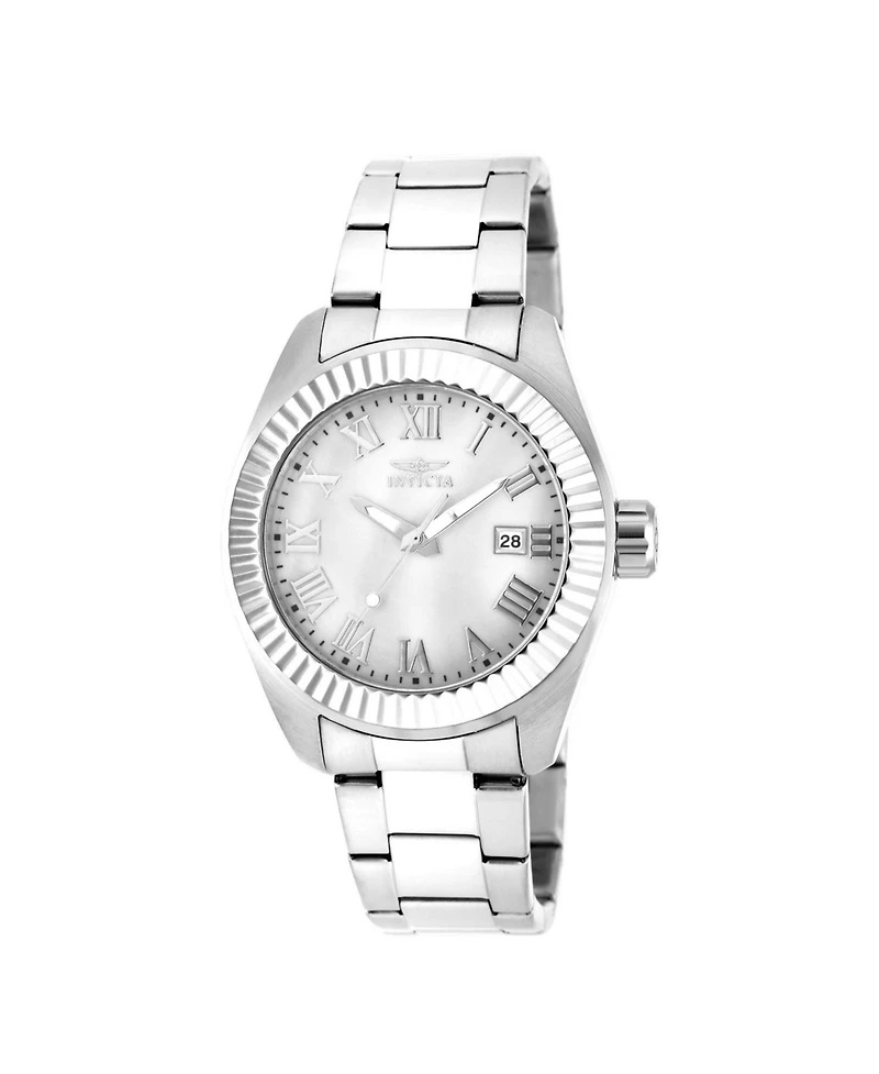 Invicta Women's Angel Quartz 3 Hand White Dial Stainless Steel Bracelet Watch