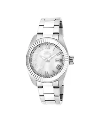 Invicta Women's Angel Quartz 3 Hand White Dial Stainless Steel Bracelet Watch