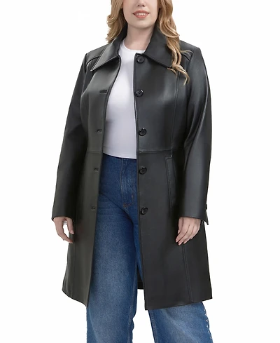 Bgsd Plus Maisy Leather Long Coat