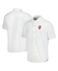 Tommy Bahama Men's White Indiana Hoosiers Coconut Point Palm Vista IslandZone Camp Button-Up Shirt
