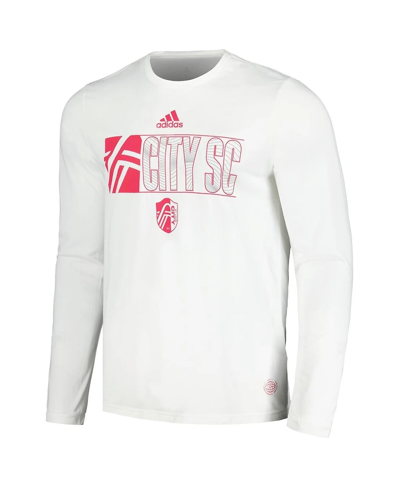 Adidas Men's White St. Louis City Sc 2024 Jersey Hook Aeroready Long Sleeve T-Shirt