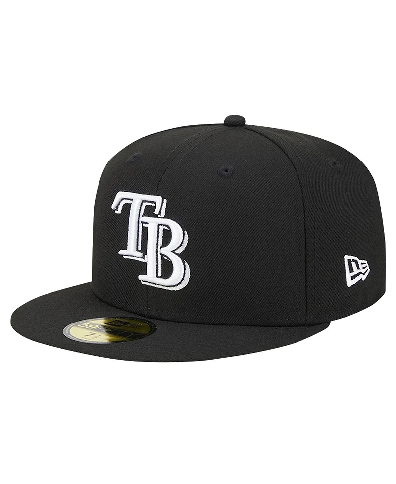 New Era Men's Black Tampa Bay Rays Logo 59FIFTY Fitted Hat