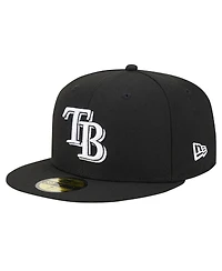 New Era Men's Black Tampa Bay Rays Logo 59FIFTY Fitted Hat