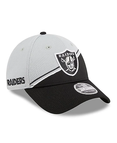 New Era Men's Gray/Black Las Vegas Raiders 2023 Sideline 9FORTY Adjustable Hat