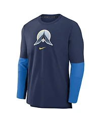 Nike Men's Navy Minnesota Twins 2024 City Connect Authentic Collection Player Tri-Blend Performance Pullover Top