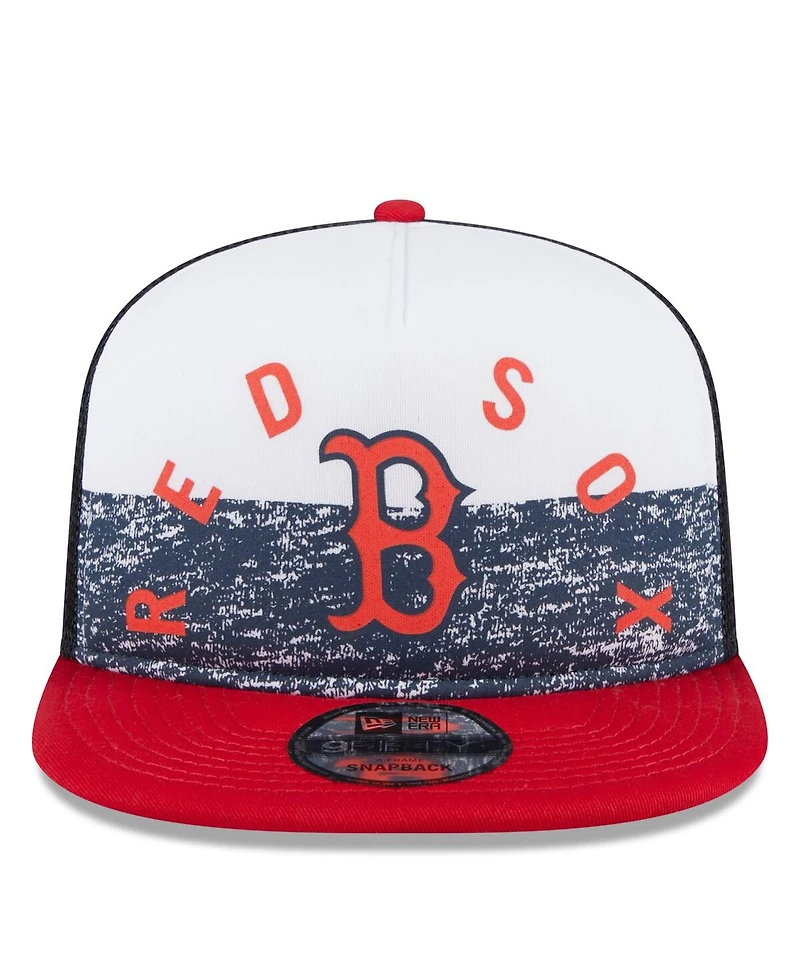 New Era Men's White/Red Boston Red Sox Team Foam Front A-Frame Trucker 9FIFTY Snapback Hat