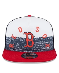 New Era Men's White/Red Boston Red Sox Team Foam Front A-Frame Trucker 9FIFTY Snapback Hat