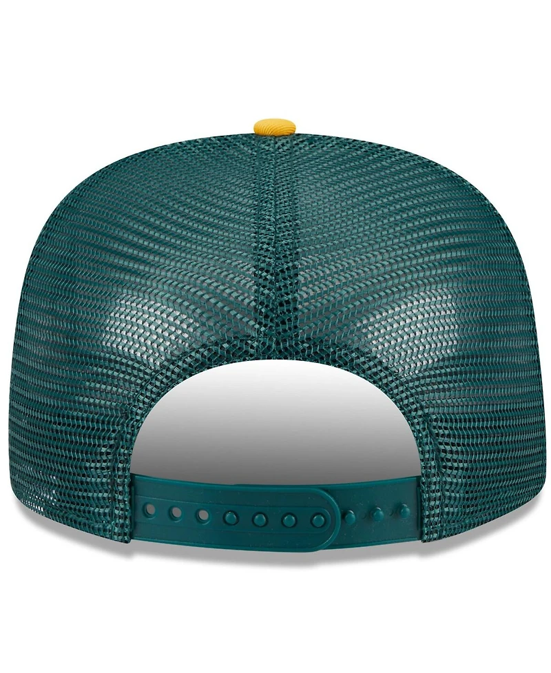 New Era Men's White/Gold Oakland Athletics Team Foam Front A-Frame Trucker 9FIFTY Snapback Hat