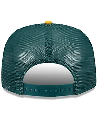 New Era Men's White/Gold Oakland Athletics Team Foam Front A-Frame Trucker 9FIFTY Snapback Hat