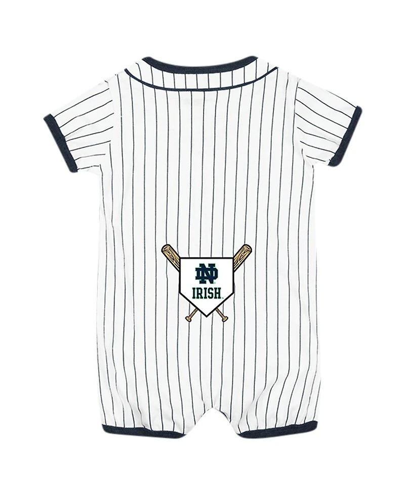 Colosseum Baby White Notre Dame Fighting Irish Pinstripe Dusty Romper