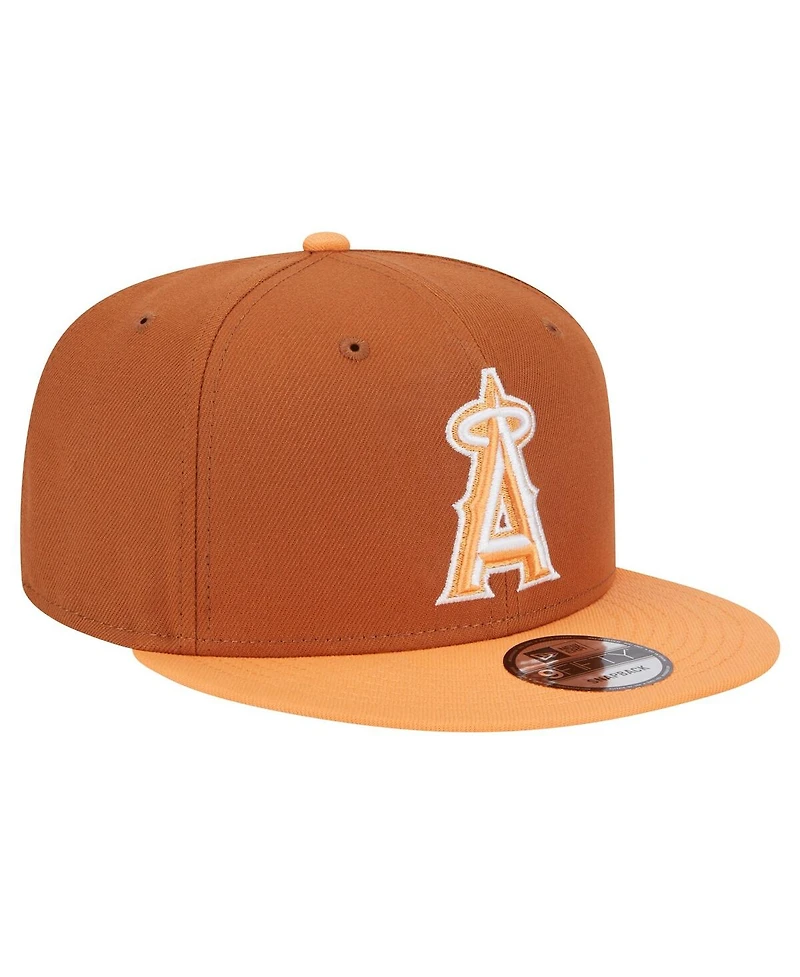 New Era Men's Brown Los Angeles Angels Spring Color Two-Tone 9FIFTY Snapback Hat