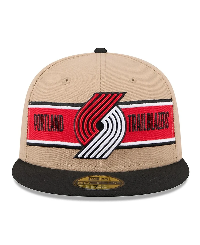 New Era Men's Tan/Black Portland Trail Blazers 2024 Nba Draft 59FIFTY Fitted Hat