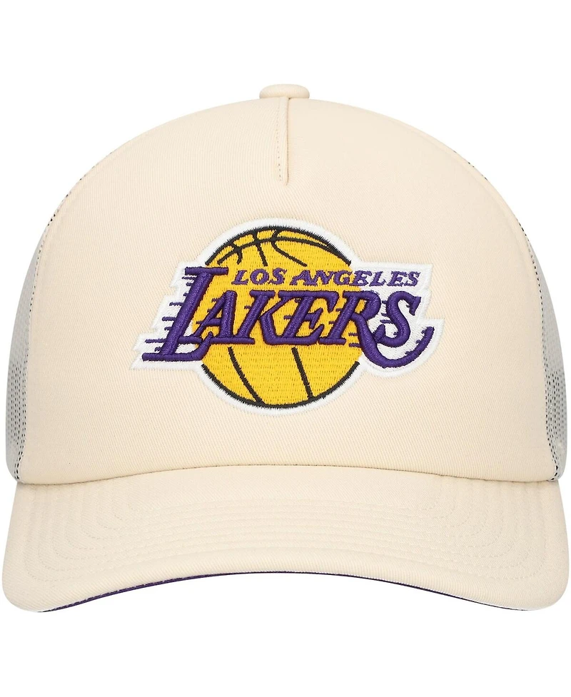 Mitchell & Ness Men's Cream Los Angeles Lakers Trucker Adjustable Hat