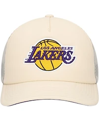 Mitchell & Ness Men's Cream Los Angeles Lakers Trucker Adjustable Hat