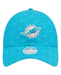 New Era Women's Aqua Miami Dolphins Smiley 9TWENTY Adjustable Hat
