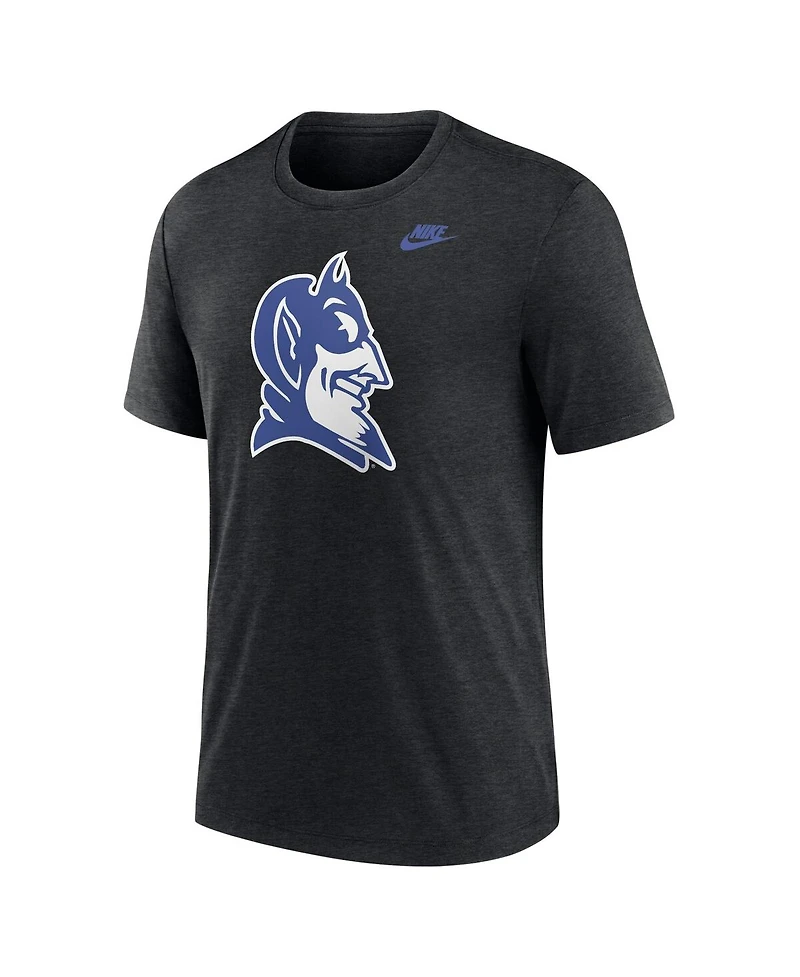 Nike Men's Heather Black Duke Blue Devils Blitz Evergreen Legacy Primary Tri-Blend T-Shirt