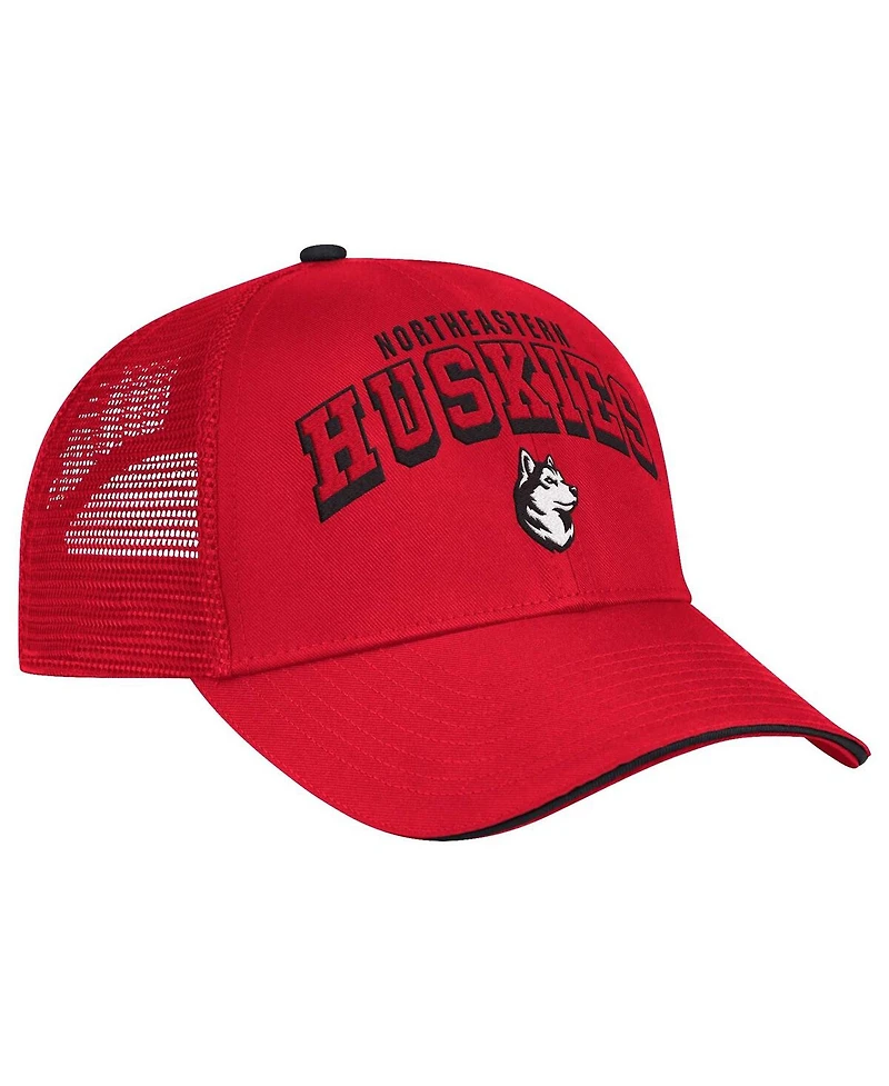 Colosseum Men's Red Northeastern Huskies Wyatt Primary Team Trucker Adjustable Hat