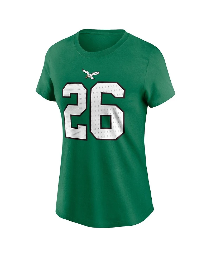 Nike Women's Saquon Barkley Kelly Green Philadelphia Eagles Player Name Number T-Shirt