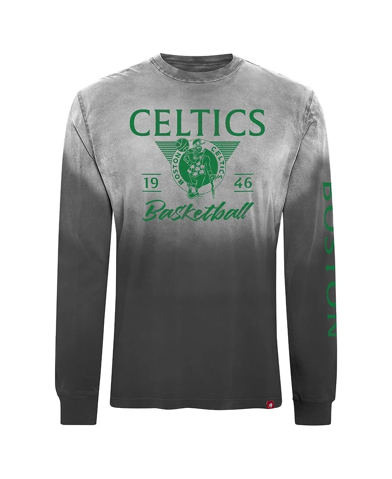 Sportiqe Men's and Women's Black Boston Celtics Mohave Sun-Dipped Long Sleeve T-Shirt