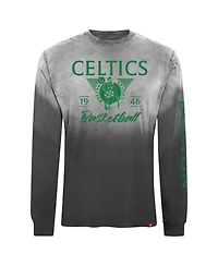 Sportiqe Men's and Women's Black Boston Celtics Mohave Sun-Dipped Long Sleeve T-Shirt
