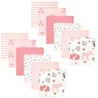 Hudson Baby Infant Girl 24Pc Quilted Cotton Washcloths, Girl Forest, One Size