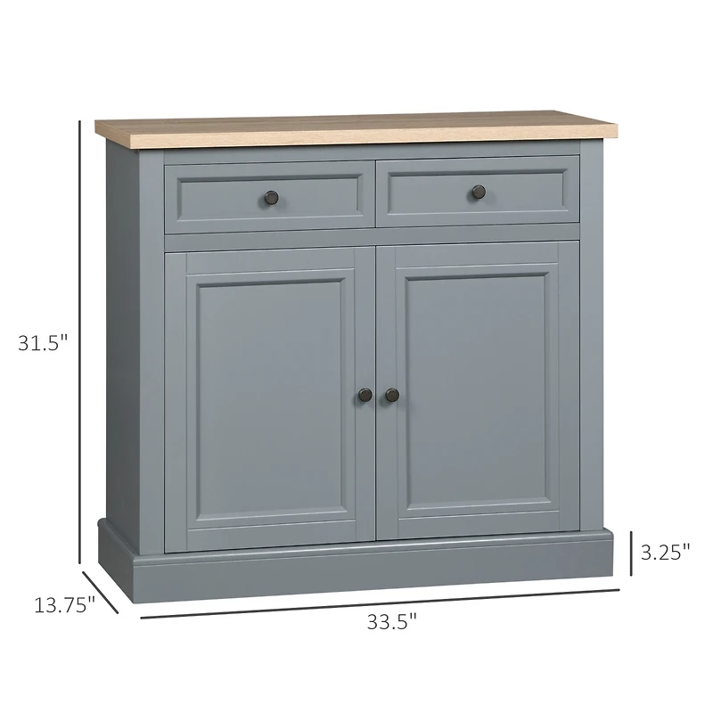 Homcom Buffet Cabinet with 2 Storage Drawers and Cabinet