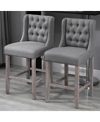 Homcom Dual 40" High Back Countertop Height Dining Stool Seat Accent Furniture Set